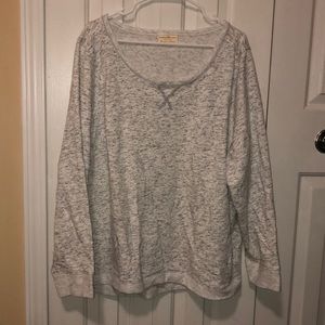 White and Grey Speckled Crewneck